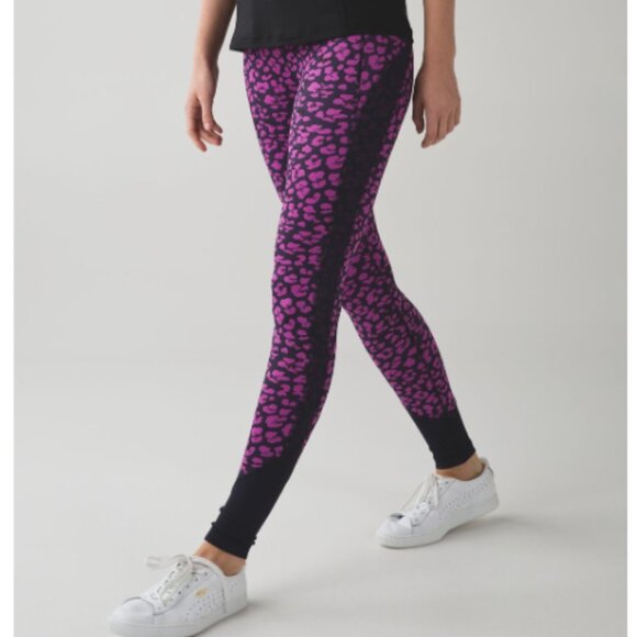 EC Lululemon Drop It Like It's Hot Tight - Purple / Black - Size 4 - Picture 1 of 6